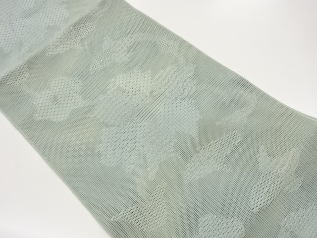 羅抽象花葉模様織出し名古屋帯